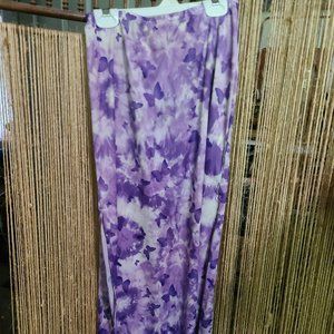 Vintage 90s Long Purple Butterfly Skirt